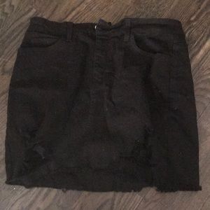 Black Ripped Skirt